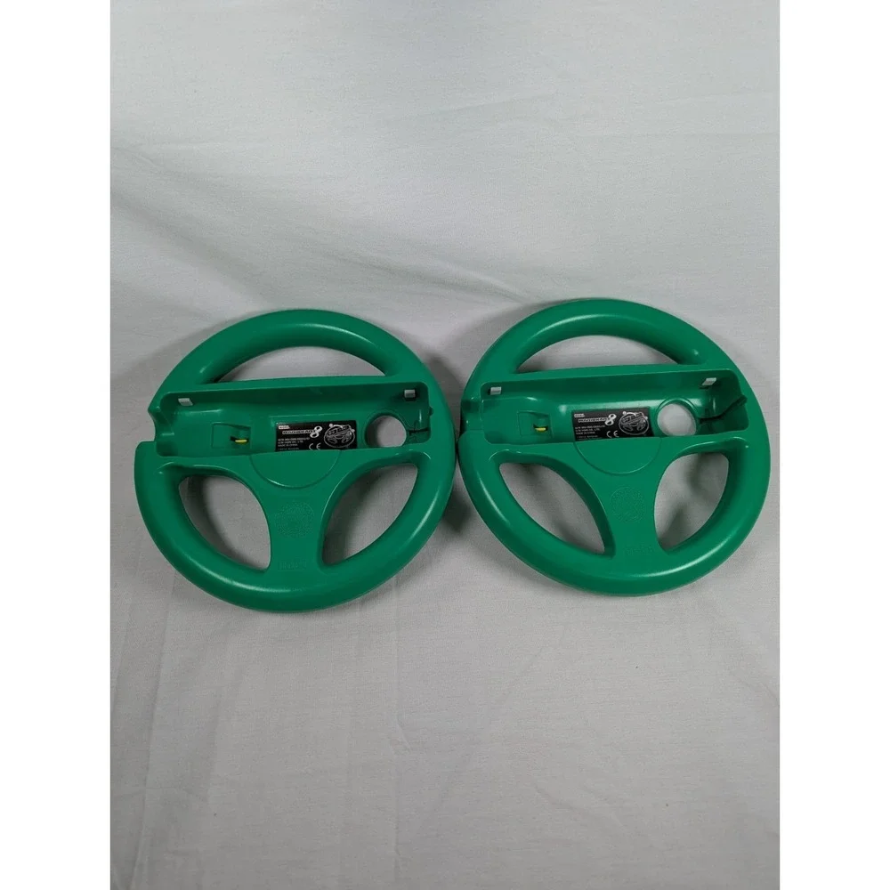 OFFICIAL NINTENDO WII STEERING RACING WHEEL SET 2 LUIGI Green